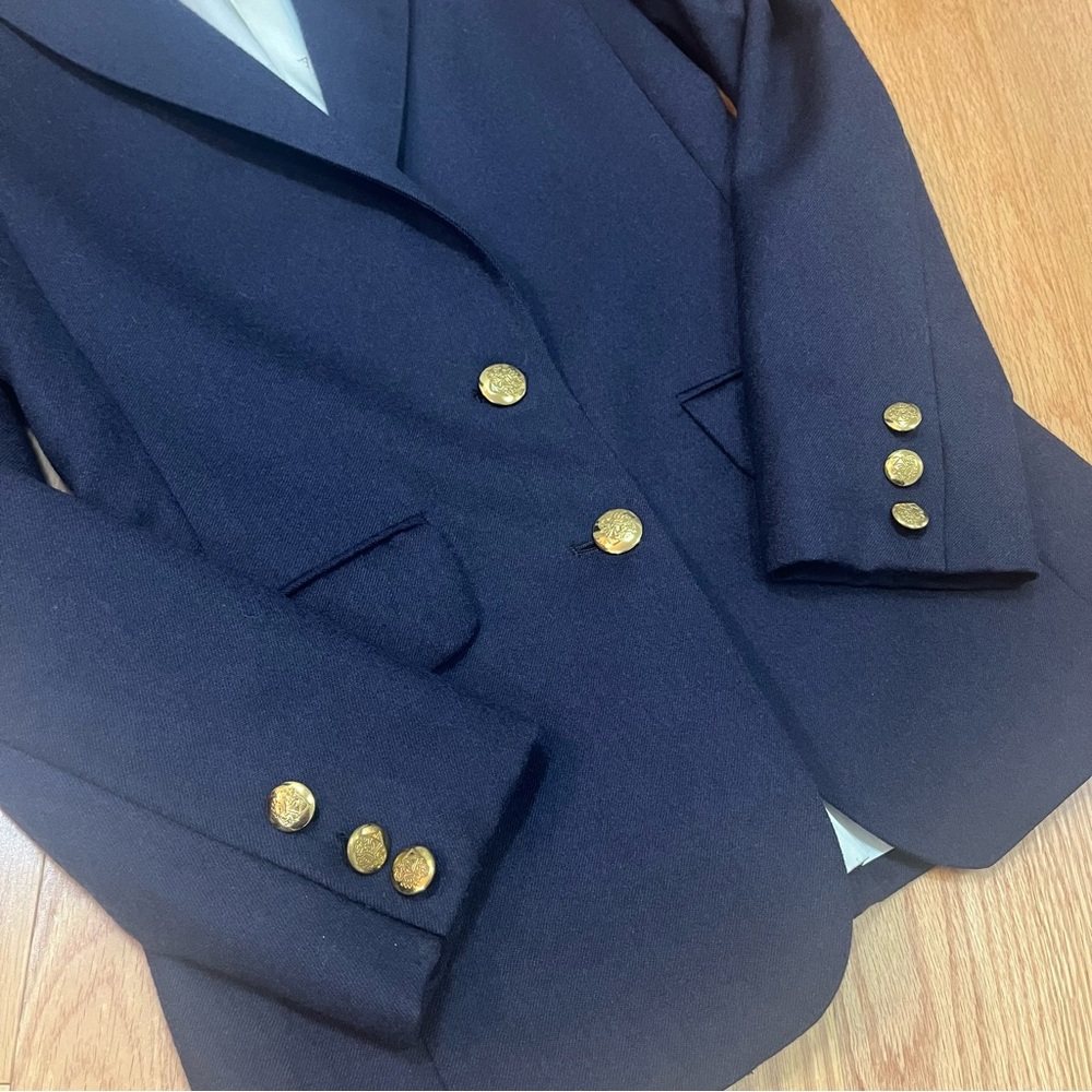 Vintage Aquascutum London Navy Blue Wool Blazer - Picture 4 of 15